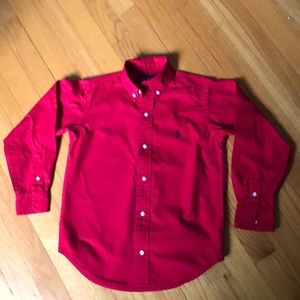 Valentine’s Day RED Ralph Lauren polo L/S button-down shirt. Size 6